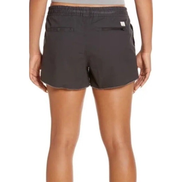 Vuori Women's Vintage Ripstop Shorts Size L Charcoal Gray Raw Hem Drawstring - Picture 2 of 9